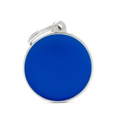 Basic Handmade Big Blue Circle ID Tag