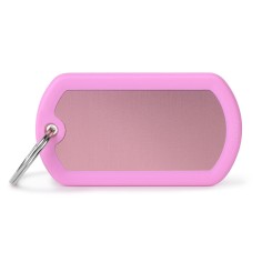 Hushtag Big Aluminum Pink Military ID Tag with Rubber