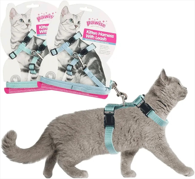 PEITORAL PARA GATO COM GUIA (VERDE OU AZ