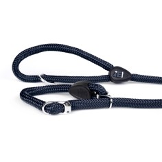 Polyester rope dark blue no pull perro correa of the memopet collection con NFC technology.