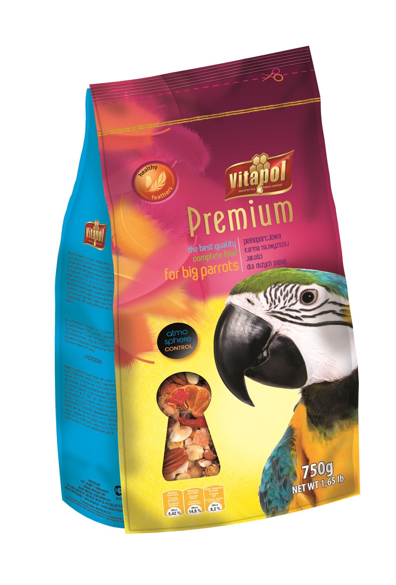 Pokarm Premium dla dużych papug 1000 g
