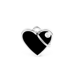 Basic Handmade Small Black Heart ID Tag