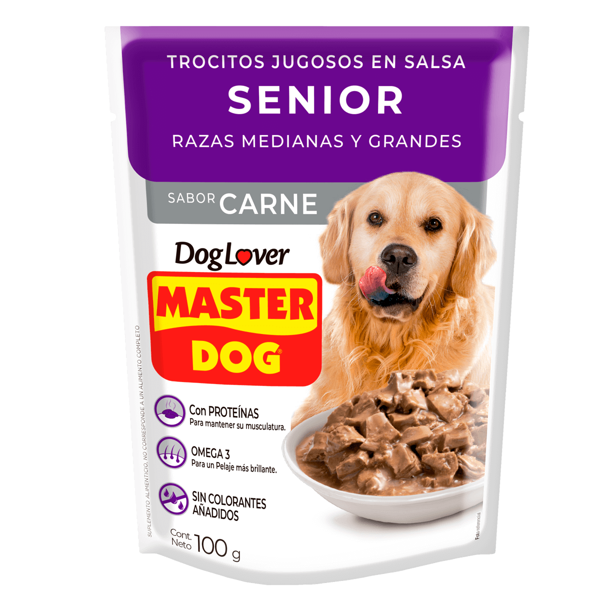 Nuevos trocitos jugosos senior sabor carne razas medianas y grandes