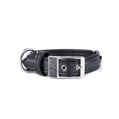 Black Saint Tropez Collar in Synthetic Fiber