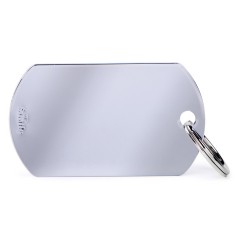 Basic Big Military ID Tag in Chrome-Plated Brass