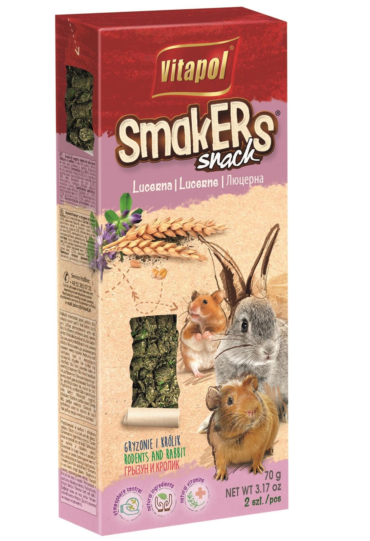 Smakers Snack z lucerną dla gryzoni i królika 2 szt 110 g