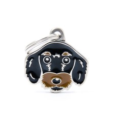 Friends Wirehaired Dachshund Black ID Tag