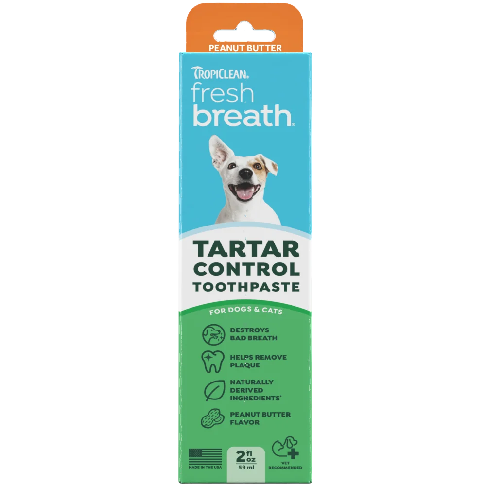 TropiClean Fresh Breath Peanut Butter Teeth Cleaning Pet Toothpaste, 2oz
