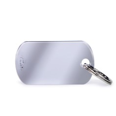 Basic Small Military ID Tag in Chrome-Plated Brass