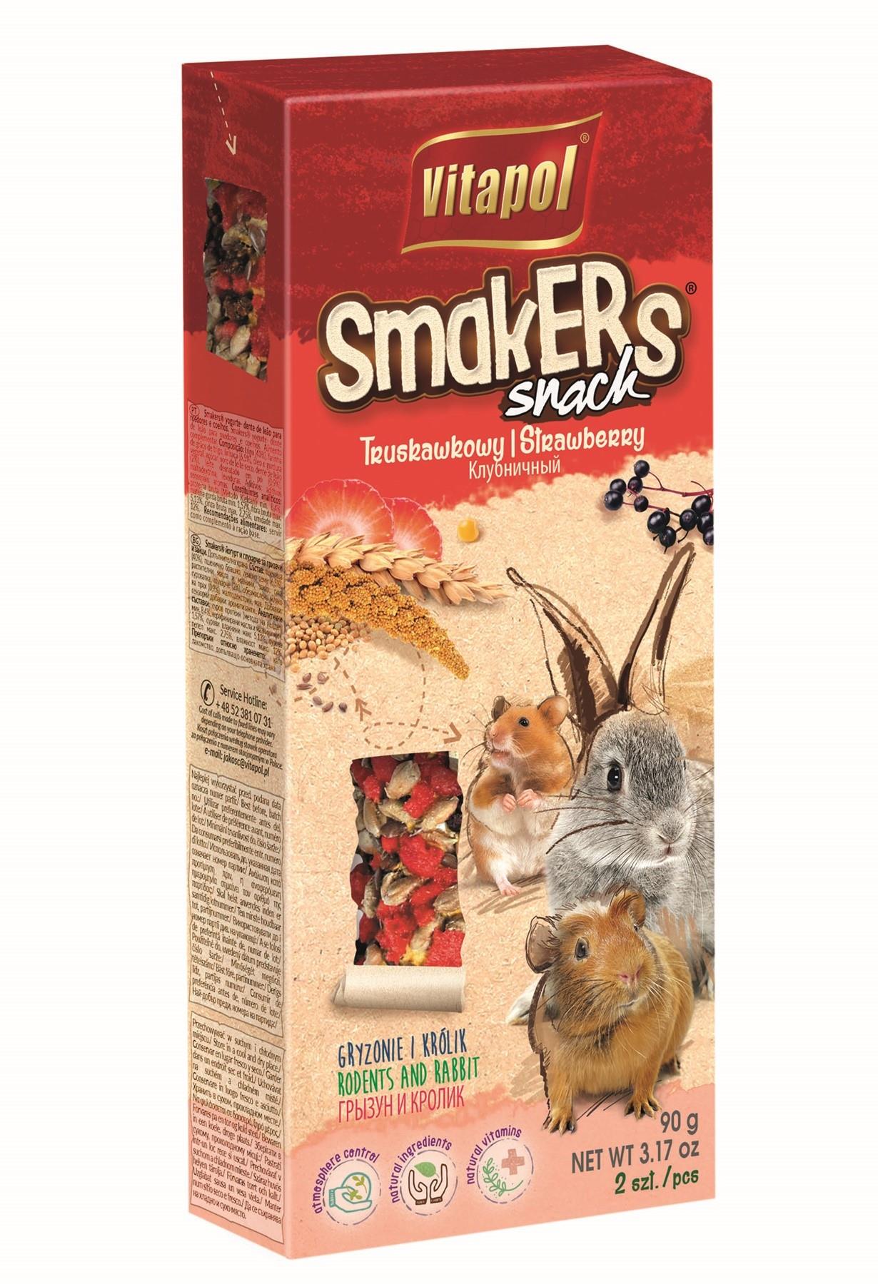 Smakers Snack truskawkowy dla gryzoni i królika 2 szt 90 g