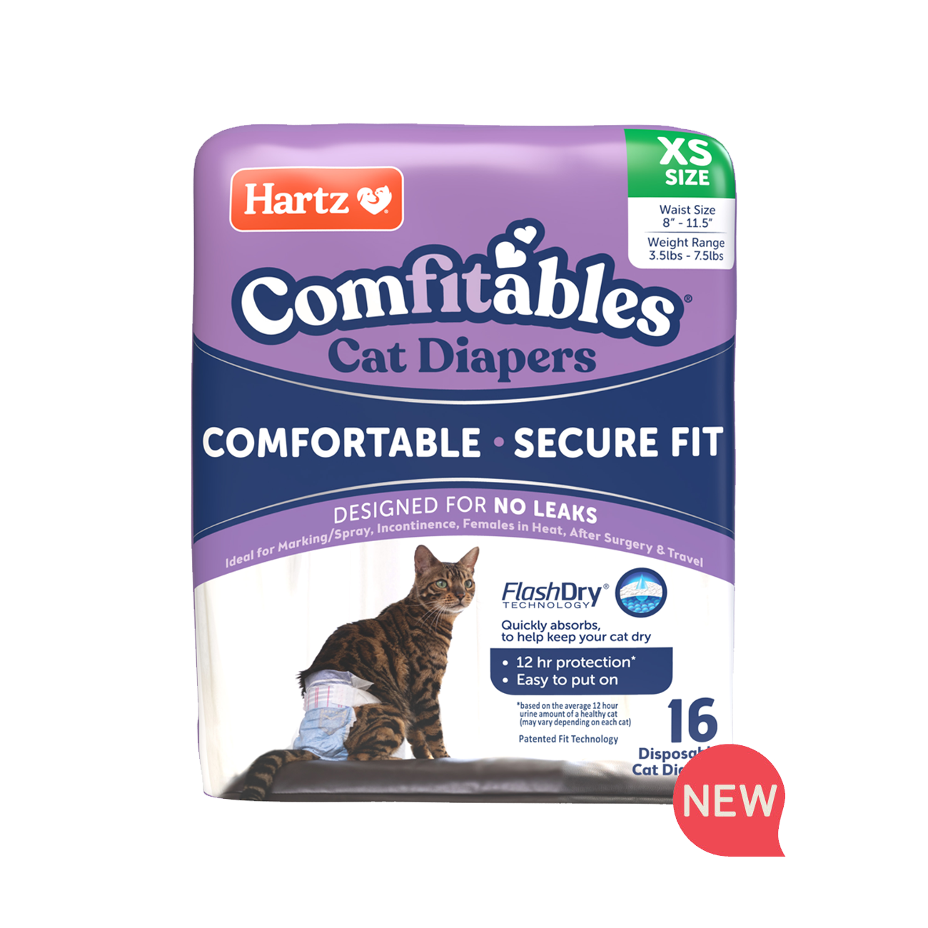 Hartz® Comfitables® Cat Diapers, Size XS, 3.5-7.5 lbs.