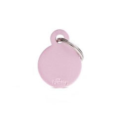 Basic Small Aluminum Pink Circle ID Tag