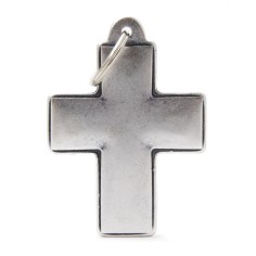 Bronx XL Cross ID Tag in Antique Silver