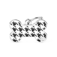 Style Pied de Poule Big Black Bone ID Tag