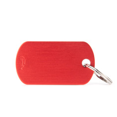 Basic Small Red Military ID Tag in Aluminum