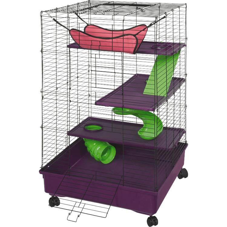 Kaytee My First Home Deluxe 2X2 Multi-Level Pet Home With Casters